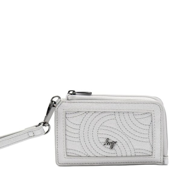 Lug Handbags - LUG Twirl Matte Luxe VL (Vegan Leather) RFID Wristlet Wallet - Diamond Silver
